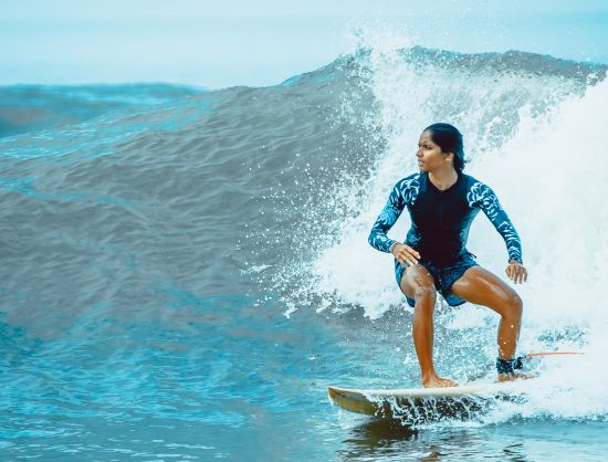 ocean, representing the thrilling surfing experience at Sri Lanka's best beaches.